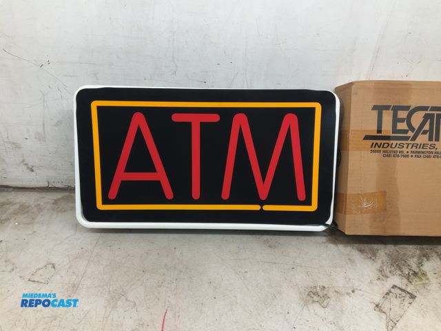Lot 2-77985 - New Tecart industries lighted “ATM” sign, 24” x 13”