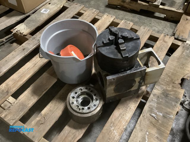 Lot 2-93382 - Lot of one Pan Asia 1 ton industrial chain block, and a brushless grunion rotary table