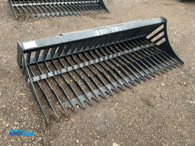 Lot 2-44394 - New Chery Industrial 78" Rock Bucket Skid Steer Attachment, Universal Quick Attach, Approx. 3” Tine ...