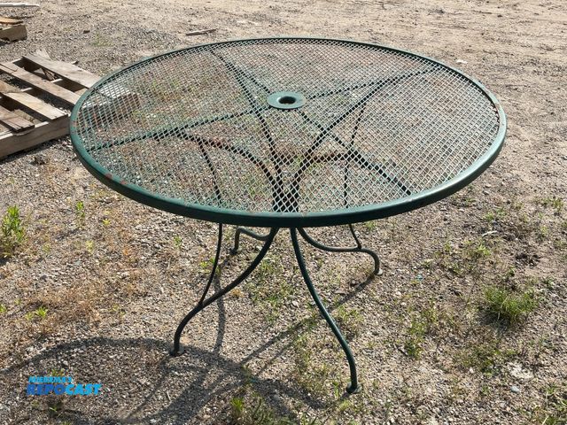 Lot 2-95071 - Woodard iron 42" table (green)