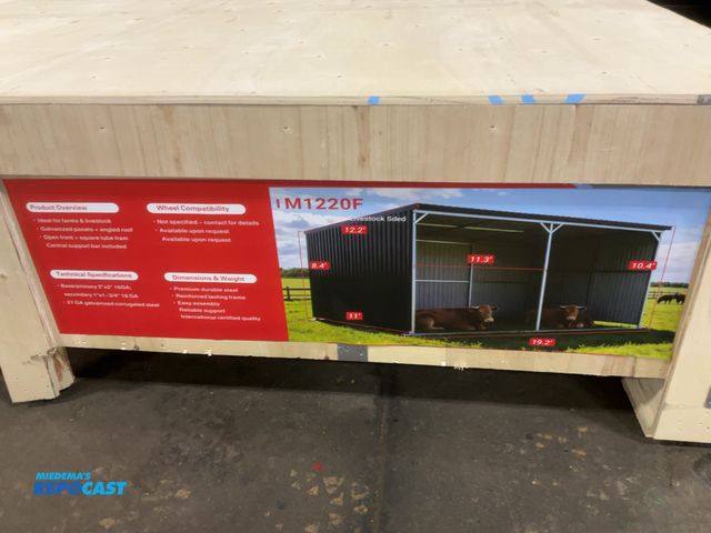 Lot 2-44915 - New SDLANCH SDLGM1220F Galvanized Metal Livestock Shed, 19.2’x11’x10.4’ tall, Welding Required, come...