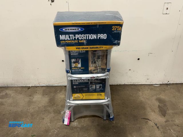 Lot 2-21982 - Werner Multi-Position Pro with Powerlite Rails Ladder, 375 lb Load Capacity, MT141AA
