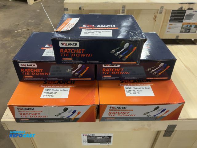 Lot 2-42723 - Lot of New SDLANCH 1” Wide Straps with Ratchets Attached, for looping around items, no hook ends, (2...