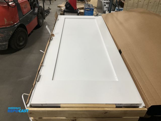 Lot 2-33294 - Masonite White interior Wooden Primed Door with glass