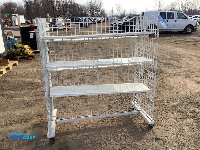 Lot 2-92591 - Metal Plastic Adjustable height shelving (6) tier portable 2 sided shelf