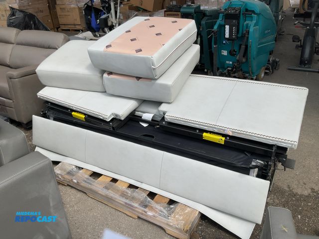 Lot 2-34708 - Light gray unassembled RV foldable sofa bed cushioned couch