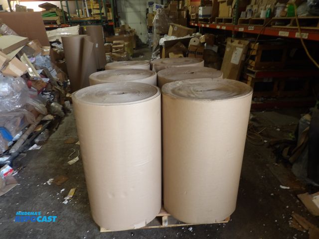 Lot 2-53918 - Lot of (6) Corrugated Kraft wrap rolls, 36" x 250ft each