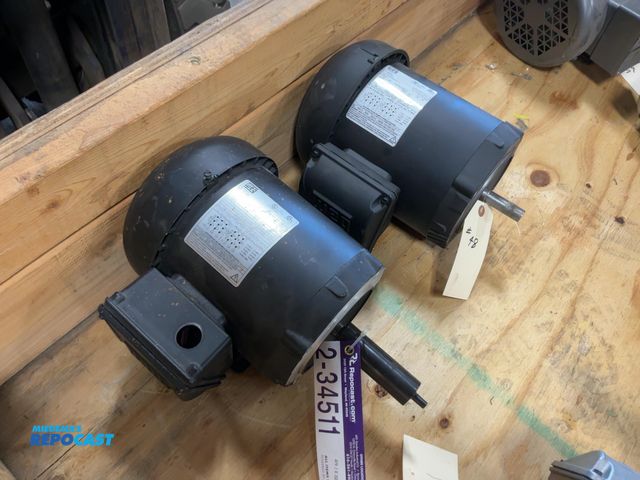Lot 2-34511 - (2) WEG 3 Phase Electric Motors, 230/460 Volt, One is 1/2hp 1760 RPM, Other is 1/4hp 1765 RPM