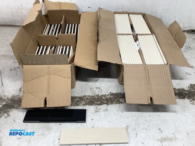 Lot 2-93281 - Skid lot of (2) boxes of American olean tiles 1-ice white 1-black 2-1/8 x 8-9/16 x 5/16 IN