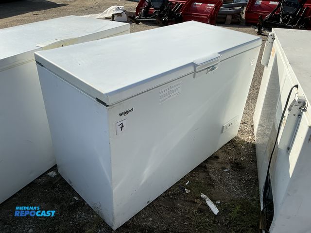 Lot 2-33685 - Aluminum Commercial Freezer Large white whirlpool.