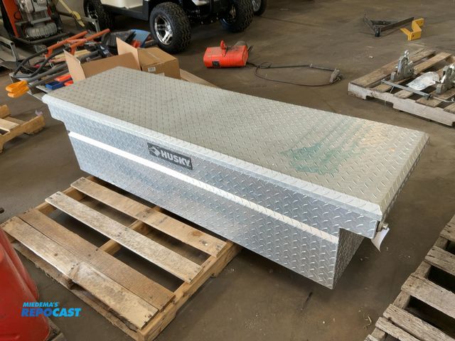 Lot 2-20222 - Husky Diamond Plate Aluminum Toolbox for Pickup Truck, approx. 70”x21”x18” tall