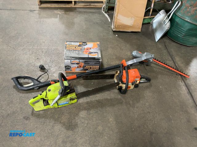 Lot 2-91323 - Stihl MS170 Chainsaw, Poulan 3400 Chainsaw, Remington Electric Hedge Wizard, and Chicago Electric Ch...