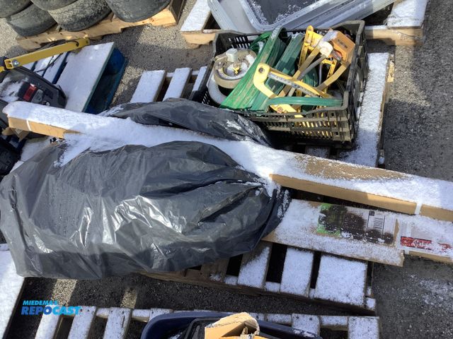 Lot 2-67012 - Skid lot of miscellaneous items including: assorted Nelson sprinklers, flat discharge hoses, (2) box...