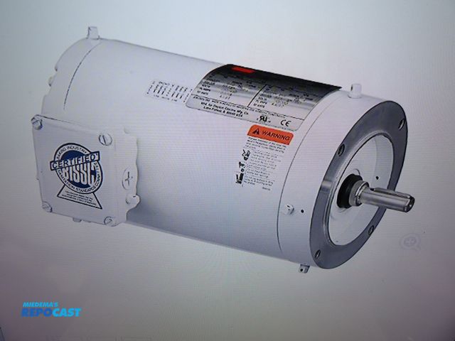 Lot 2-58302 - new in Box Dayton washdown motor: Three phase 1-1/2hp, 3505 RPm, 230/460VAC 576c. Frame, # ITTA5