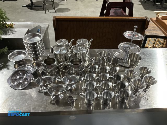 Lot 2-55037 - Lot of assorted stainless steel table ware including (4) Balancier (see-saw) single server drippers,...