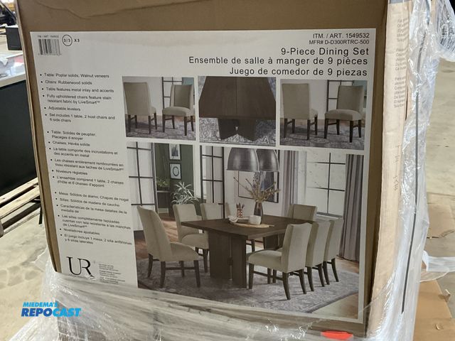 Lot 2-91755 - Urban Renovations  Northbrook 1549532 Tan Brown Dining Room Table & Chairs