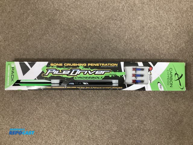 Lot 2-36642 - New Three Pack Carbon Express 20” Pile Driver Crossbolt arrow shafts with Nockturnal lighted nocks.