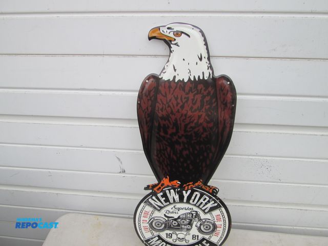 Lot 2-59036 - Harley Davidson Motorcycle eagle embossed die cut metal sign