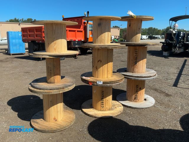 Lot 2-40722 - (9) Assorted Used Wood Spools, sizes include 36" diameter x 27" tall, 30" diameter x 20" tall, and m...