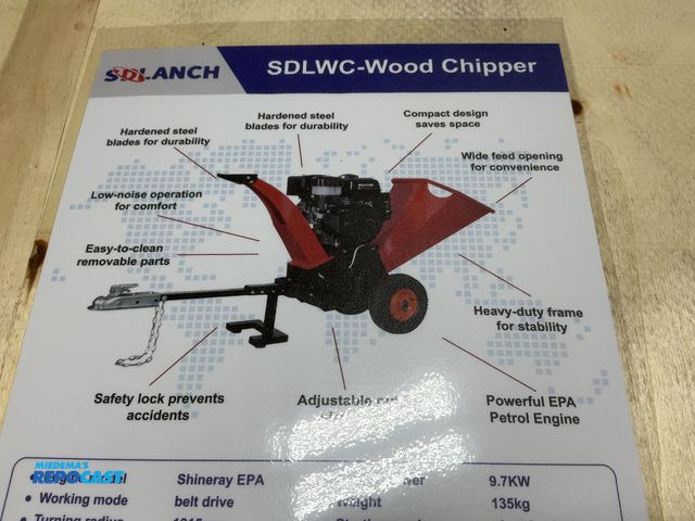 Lot 2-42189 - New SDLANCH SDLWC Wood Chipper, Shineray EPA 420cc Gas Engine with Electric and Recoil Start, Towabl...