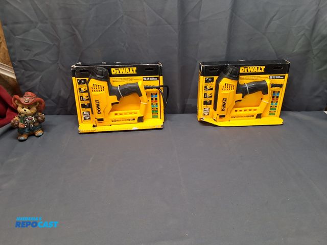 Lot 2-27874 - (2) DeWalt heavy duty, electric stapler/nailer tackers.