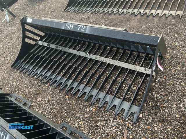 Lot 2-21069 - New Chery Industrial 72" Rock Bucket Skid Steer Attachment, Universal Quick Attach, Approx. 3” Tine ...
