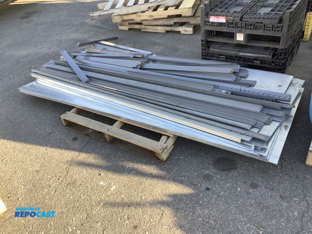Lot 2-75160 - Light weight Pallet racking kit, 16' long x 8' tall x 36" wide, kit includes 7 shelves with steel pl...