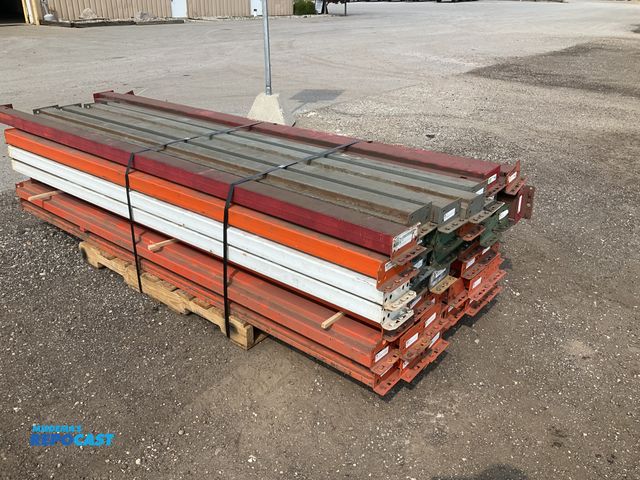 Lot 2-30543 - (4) 108”L x 5-1/4” teardrop pallet rack crossbeams and (48) 96”L x 4-1/2” teardrop pallet rack cross...