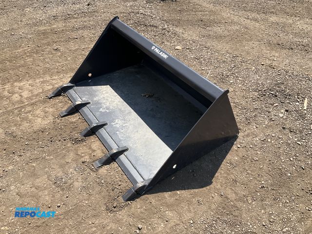 Lot 2-44008 - New old stock Paladin 44” high capacity bucket with teeth for a mini skid steer, welded on cutting e...
