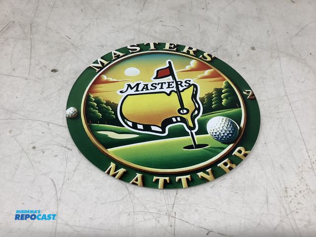 Lot 2-75385 - Masters golf circular metal tin sign approx. 8”