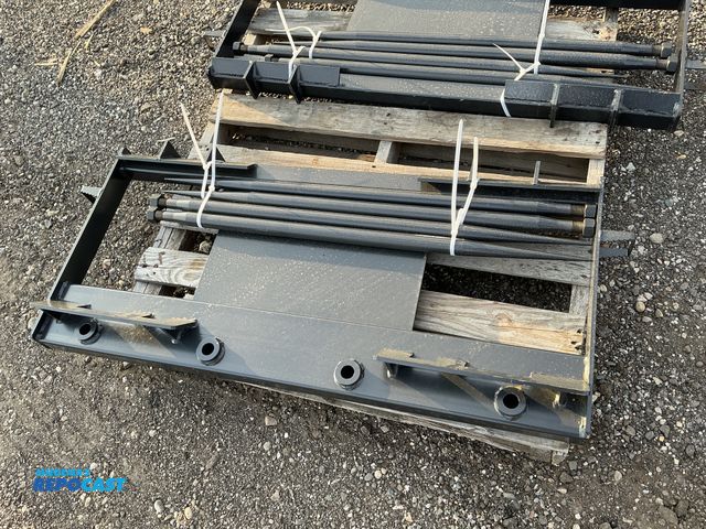 Lot 2-44059 - New JCT Bale Spear Skid Steer Attachment, Universal Quick Attach, Has Four Spears that Stick Out App...