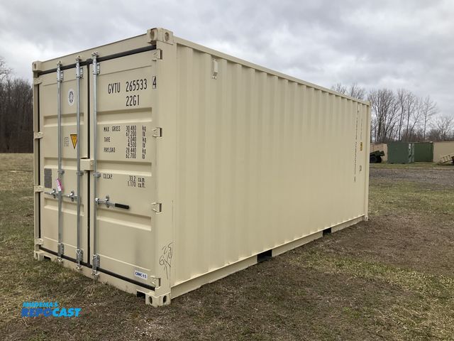 Lot 2-22026 - 2025 20’ Shipping / Storage Container, 8’ wide x 8’ 6” tall, swing doors on one end, wood deck, ring...