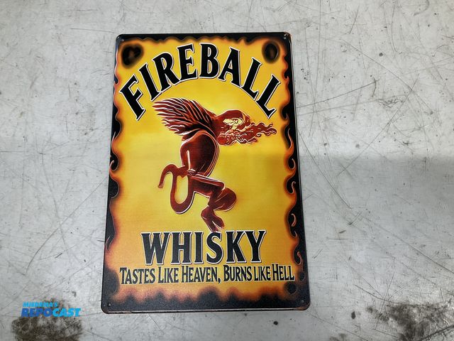 Lot 2-60960 - New 8” x 12” Fireball Whiskey themed decorative tin sign