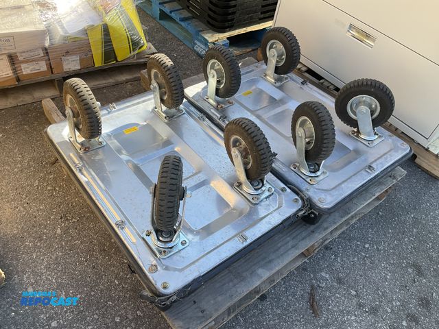 Lot 2-75144 - Lot of (2) Pneumatic wheel carts, 600lb capacity, 24"x30", used condition