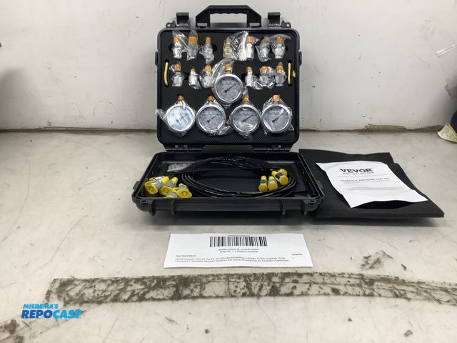 Lot 2-13447 - Vevor hydraulic pressure test kit. 5 gauges13 test couplings. Etc…
