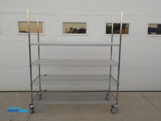 Lot 2-34129 - U-Line commercial storage rack. Four adjustable shelves. Locking castors. NSF approved. 60" w x 24"d...