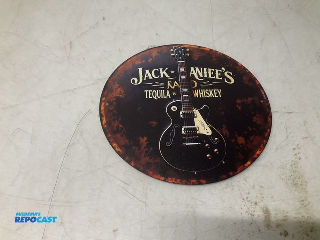 Lot 2-93704 - 8” jack aniees circular metal sign