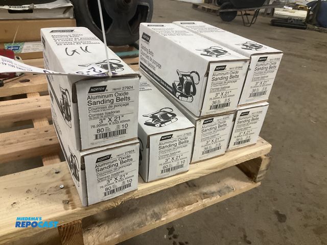 Lot 2-33315 - Norton 3” x 21” sanding belts, (20) 80 grit, (10) 60 grit and (20) 36 grit