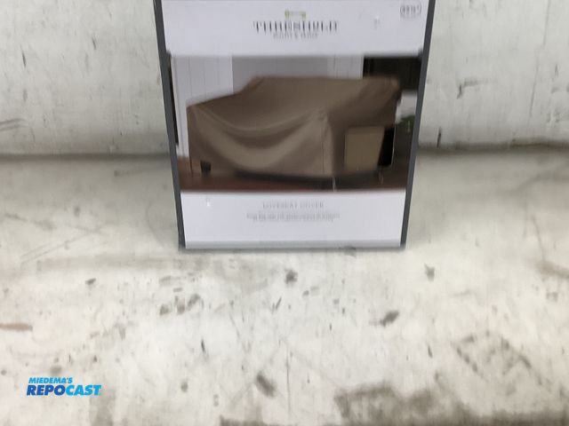 Lot 2-35116 - Tan Threshold love seat cover.