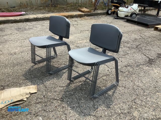 Lot 2-18472 - (8) Stackable chairs -gray