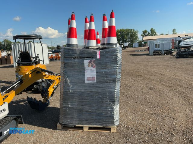 Lot 2-20120 - Approx. (250) New SDLANCH Black Traffic Cones with Reflective Tape, approx. 15-1/4”x15-1/4” base and...