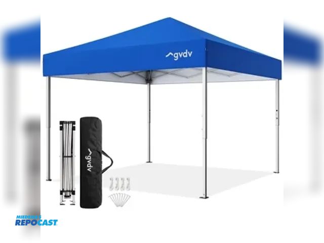 Lot 2-67038 - gvdv 8' x 8' canopy tent, blue