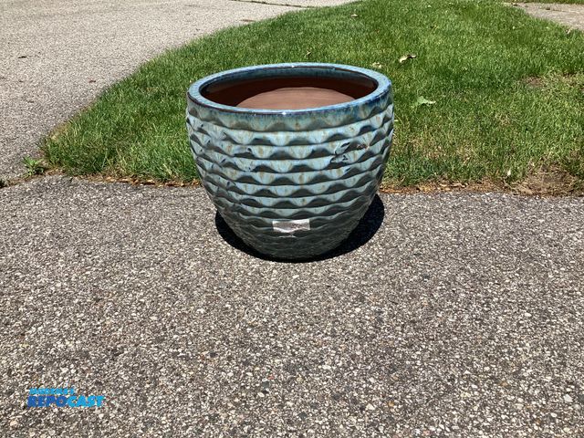 Lot 2-76447 - New 15.3” Green Pictou Planter from Marshall Pottery by Deroma.
