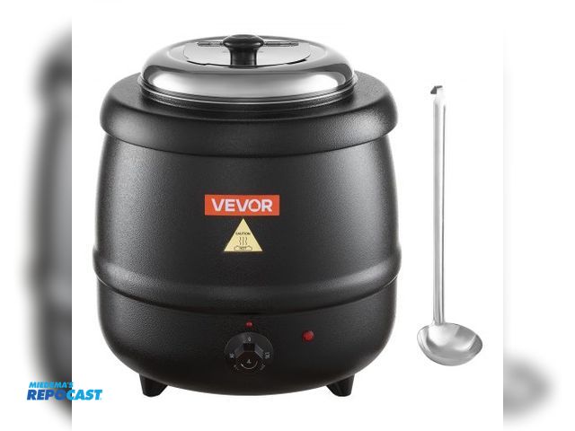 Lot 2-27476 - VEVOR WS-HTB10 Other Electric Soup Warmer, 10QT Commercial Soup Kettle with 304 Stainless Steel Deta...