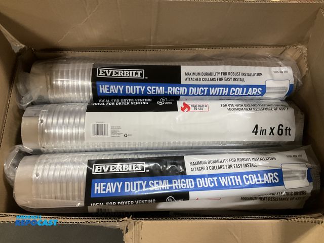 Lot 2-35367 - Everbilt- heavy duty semi rigid duct with collars (12 pack)