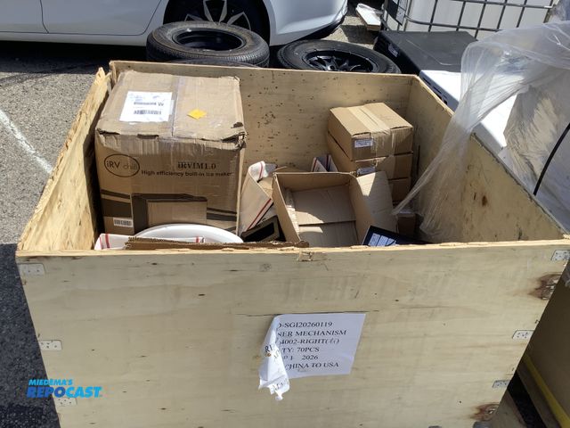 Lot 2-13423 - Crate of miscellaneous Stove Parts, Lights, Waterborne Color Putty, a IRV Chill Ice Maker IRVIM1.0, ...
