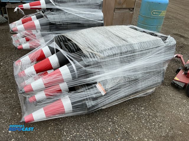 Lot 2-43696 - Approx. (250) New SDLANCH Black Traffic Cones with Reflective Tape, approx. 15-1/4”x15-1/4” base and...