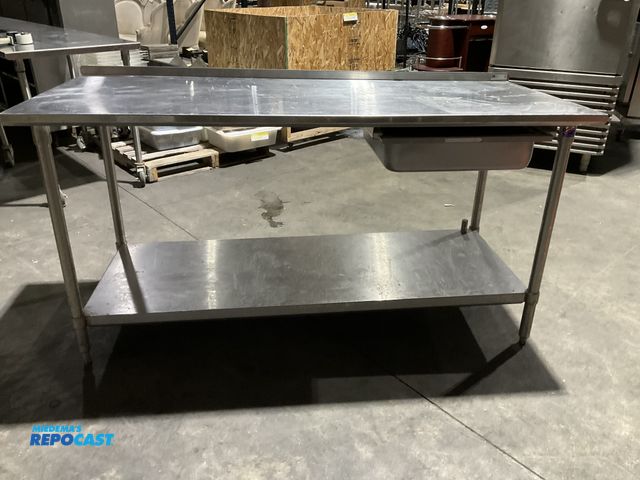 Lot 2-55096 - Stainless Steel John Boos 72” width x 36” height x 30” depth stainless steel prep table, with lower ...