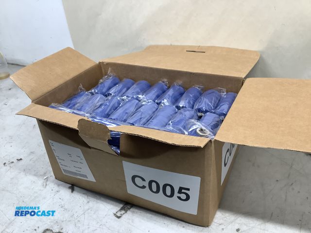 Lot 2-36764 - Box of approximately 70 spools of navy blue thread for crafts