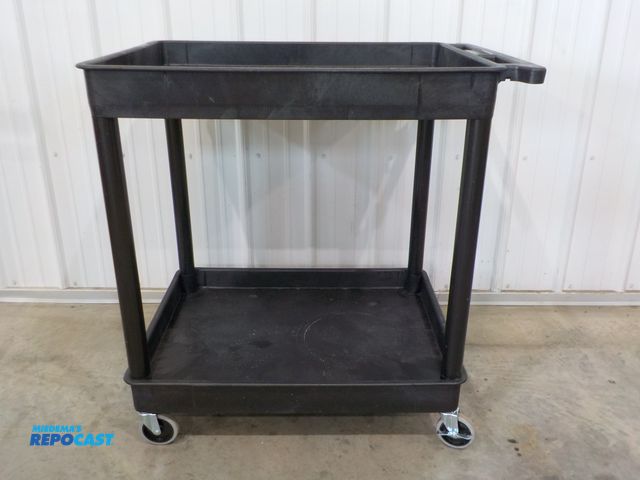 Lot 2-34225 - Luxor storage service cart. Two shelves. Castors. 33" x 35" x 37" h